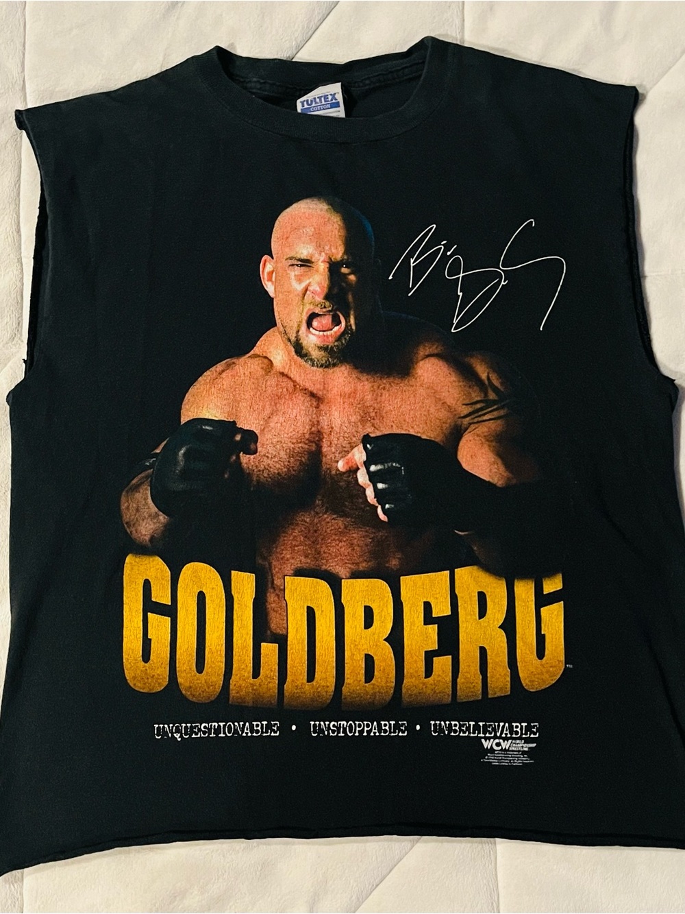 Vintage 1998 WCW Goldberg Wrestling Sleeveless Black Shirt Large
